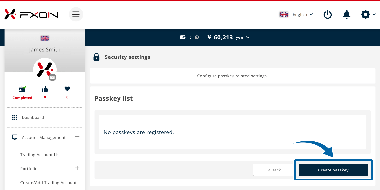 Create passkey