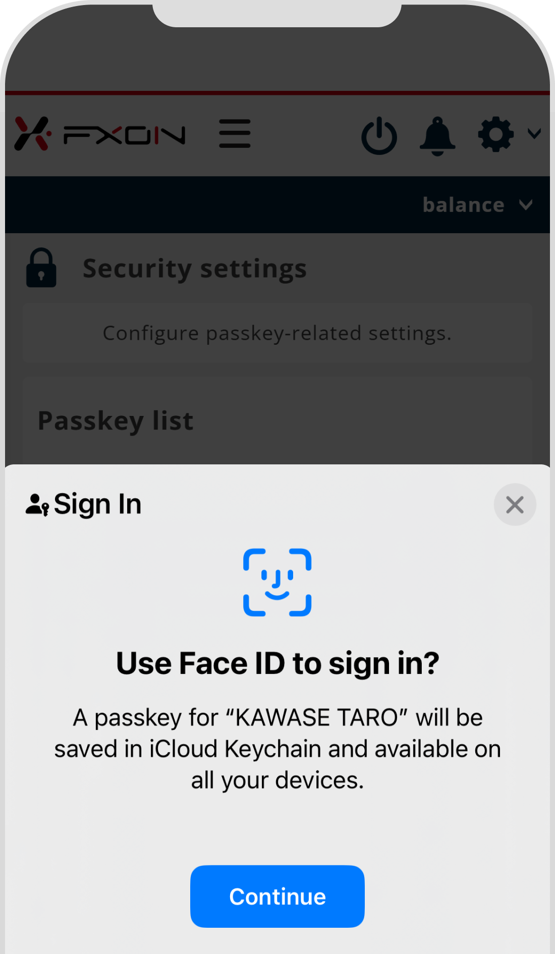 Passkey login authentication