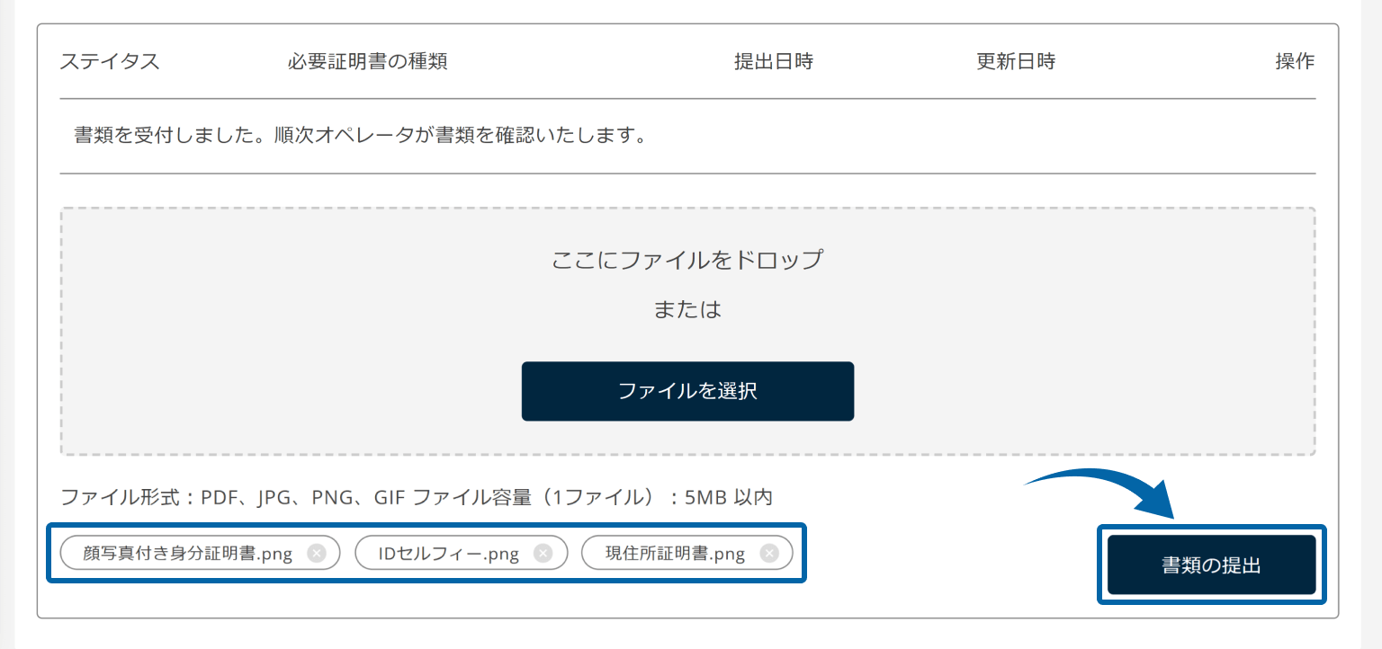 ファイルの提出