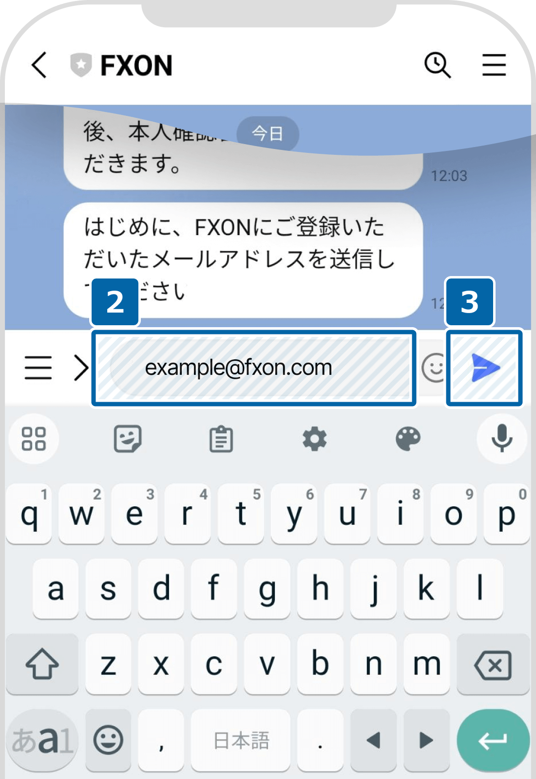 アドレス入力と送信