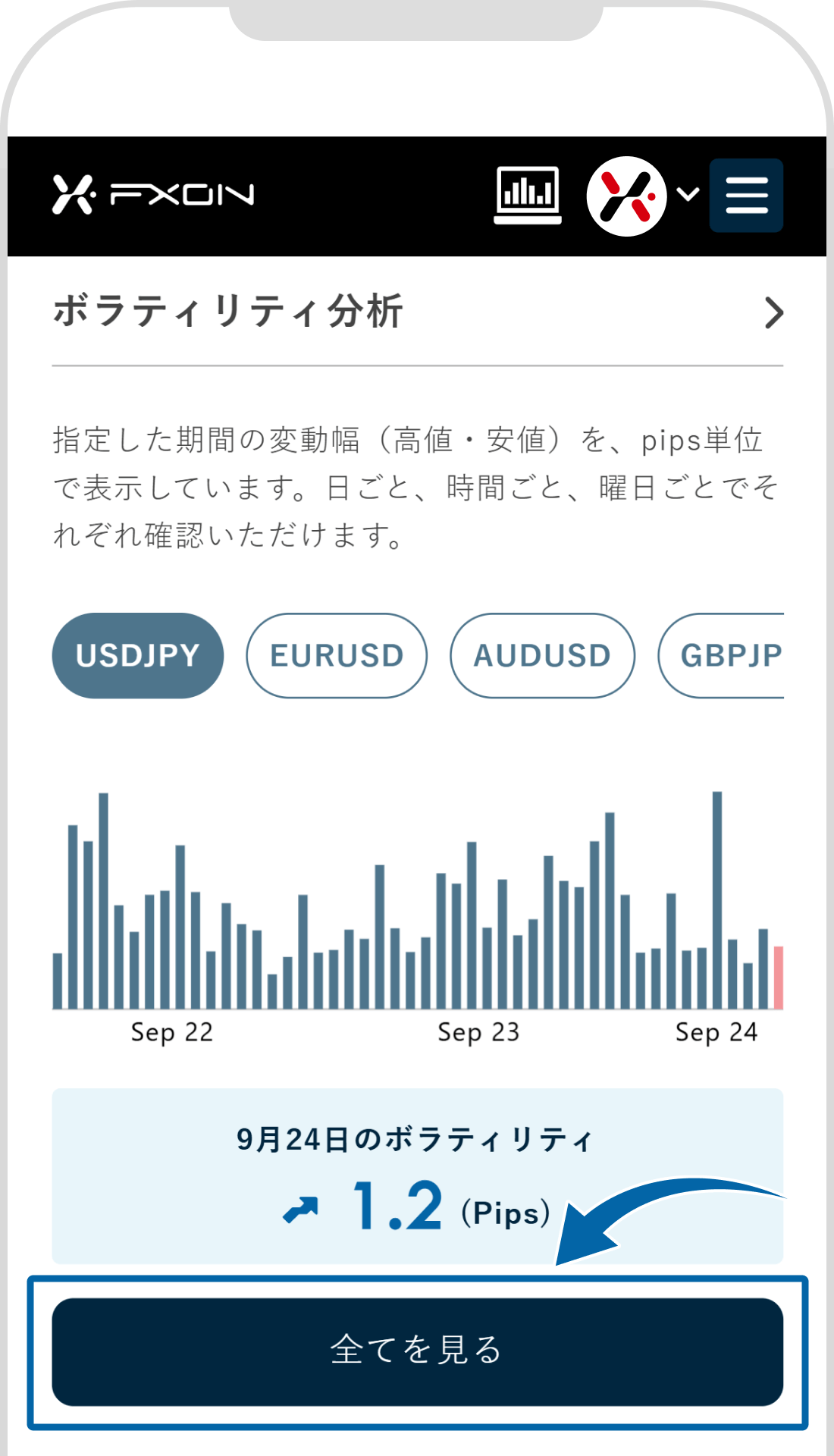 全てを見るをタップ