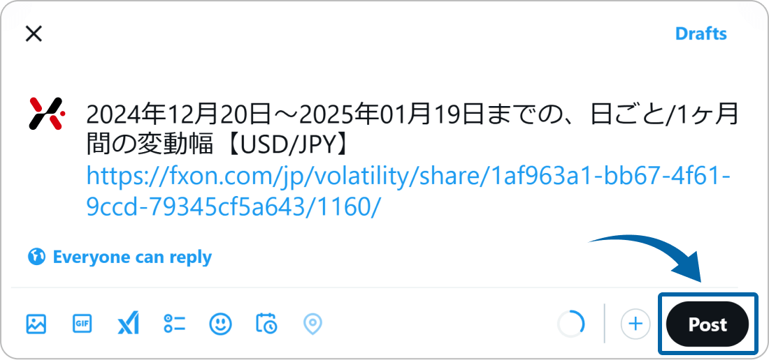 ボラティリティ分析をシェアする【操作④】