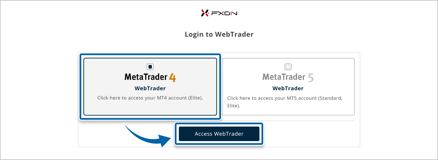 Sign in to WebTrader