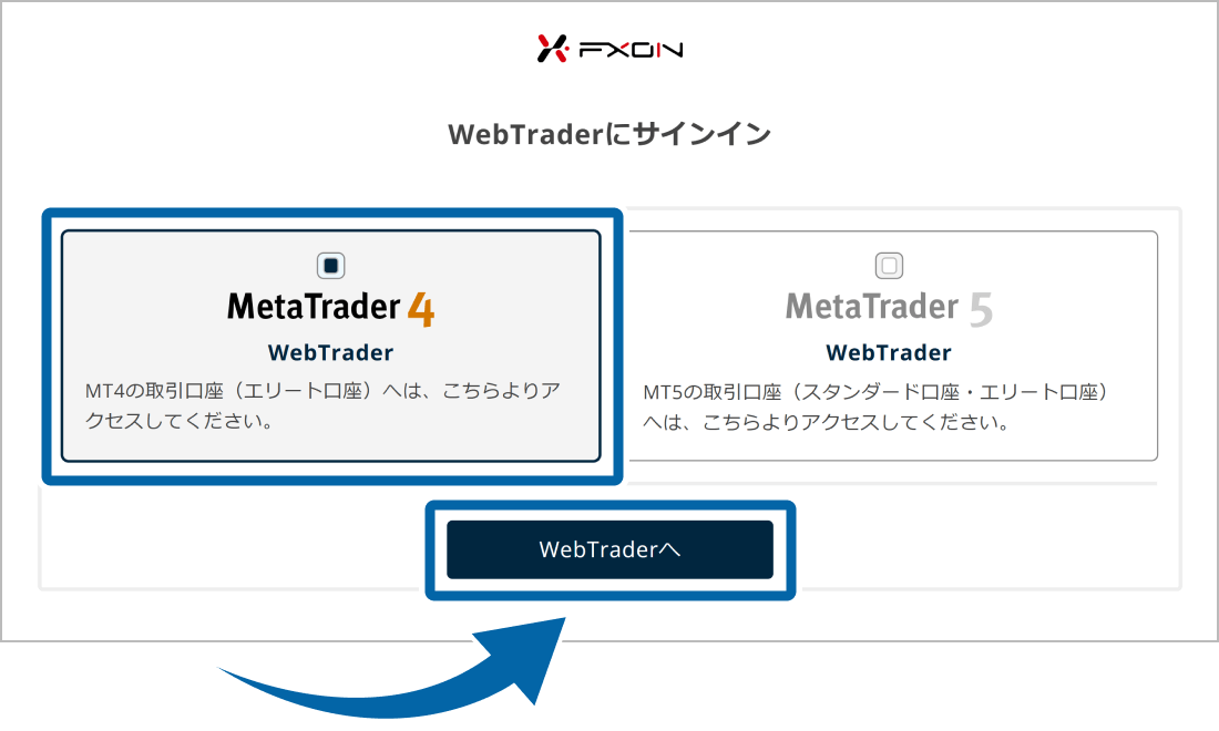 WebTraderにサインイン