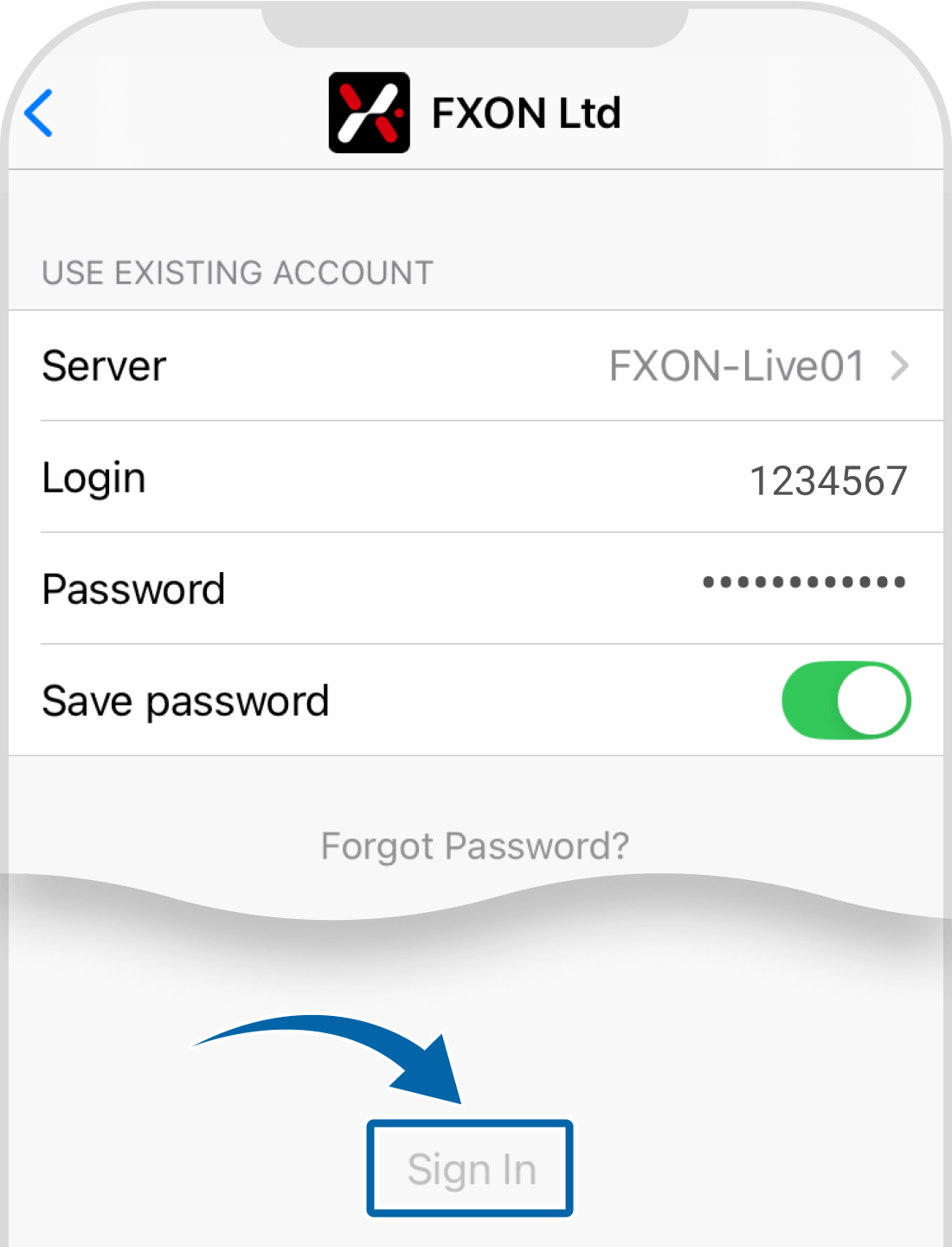 Enter Login Information