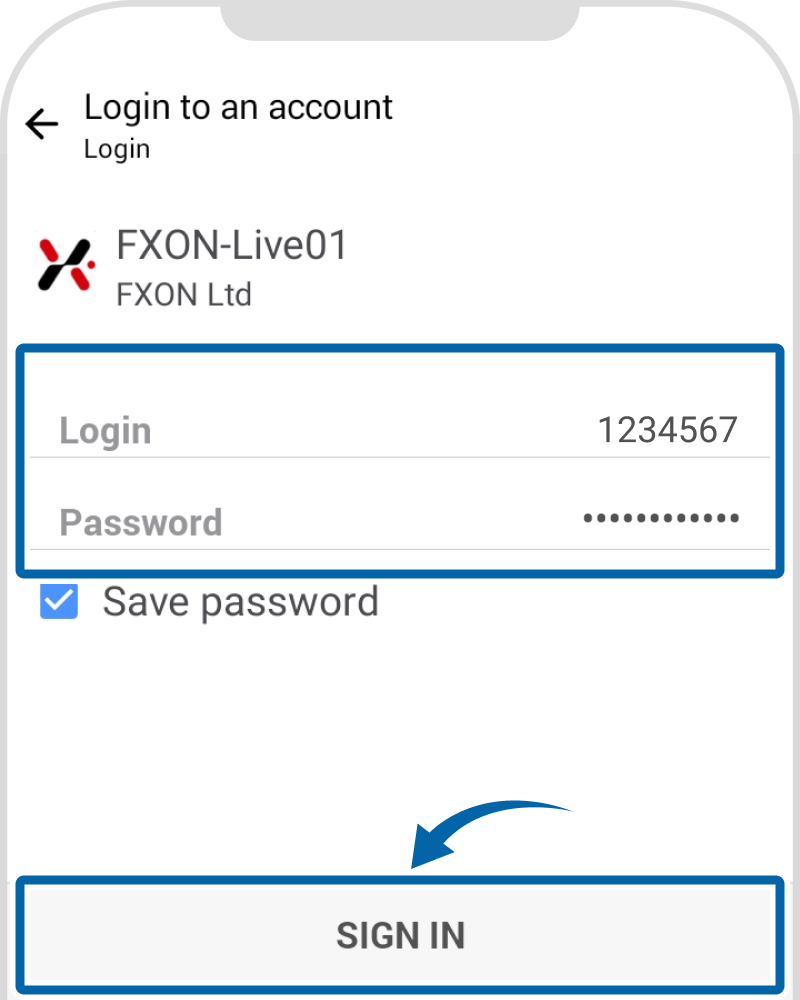 Enter your login ID and password