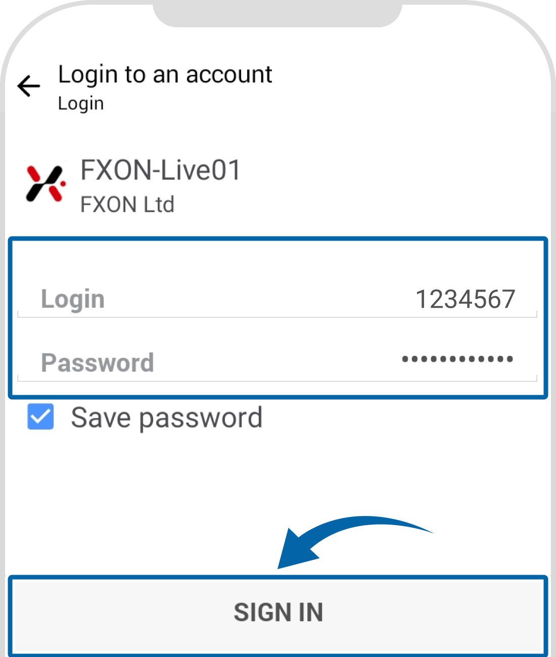 Enter your login ID and password