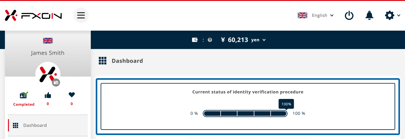 Status of identity verification procedure