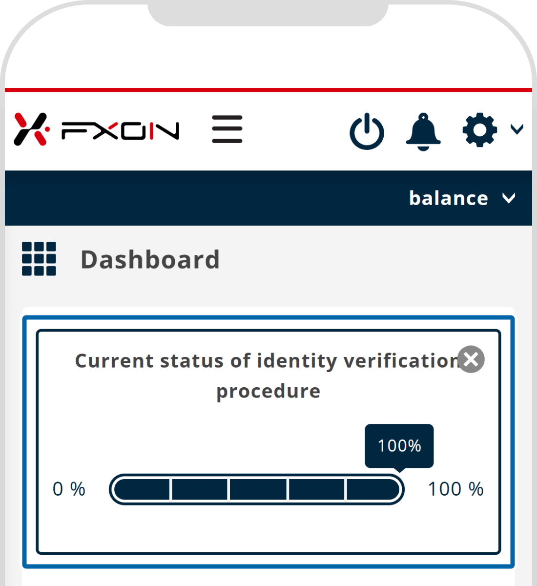 Status of identity verification procedure