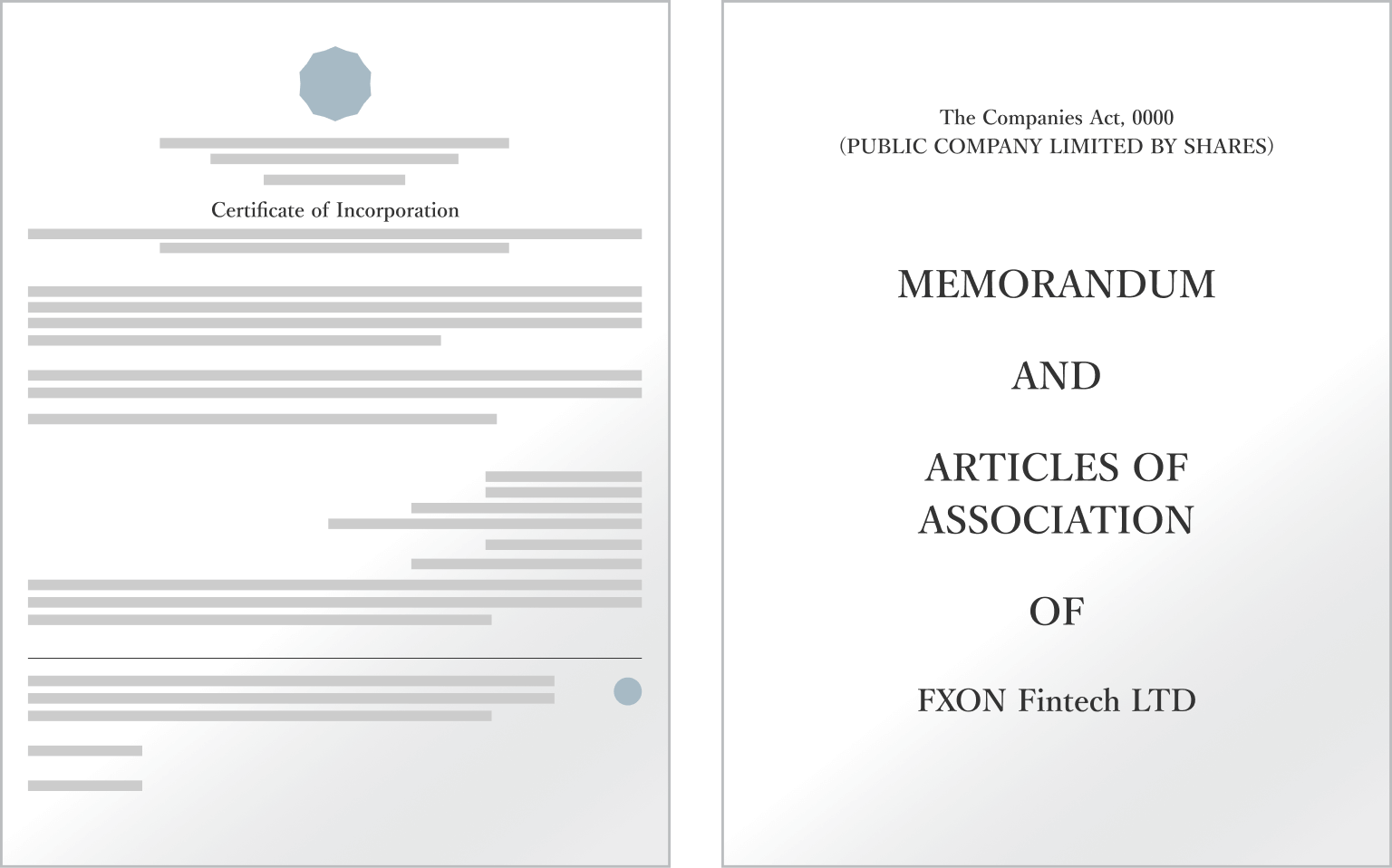 Example of a Certificate of Incorporation and Memorandum & Articles of Association