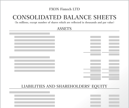 Balance sheet（貸借対照表）