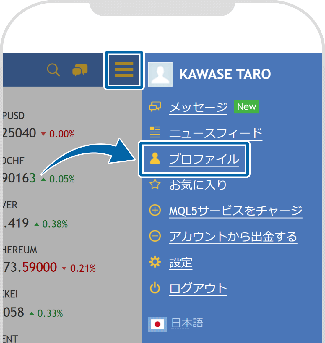 MQL5ログイン後のページを表示