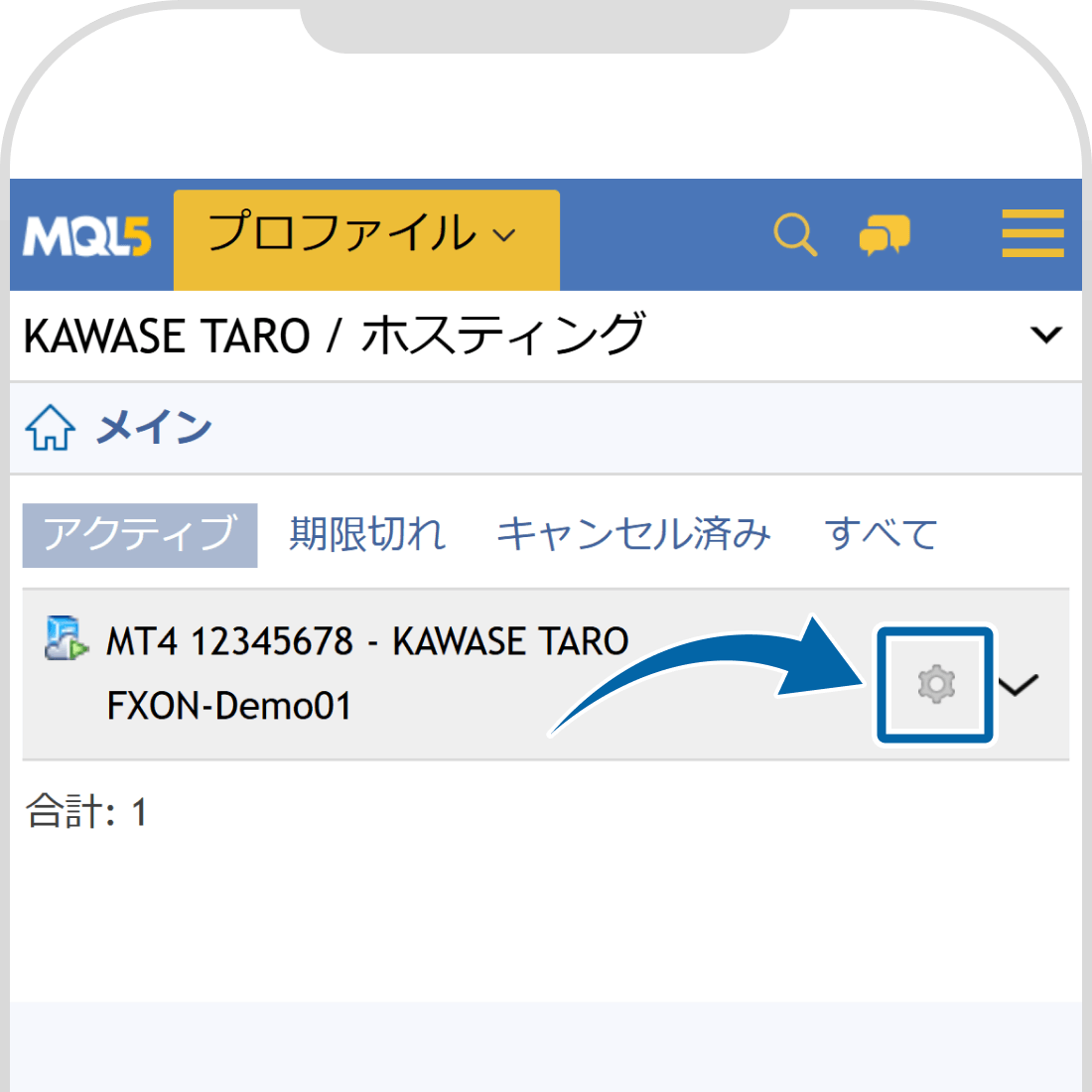 ホスティング　ページを表示