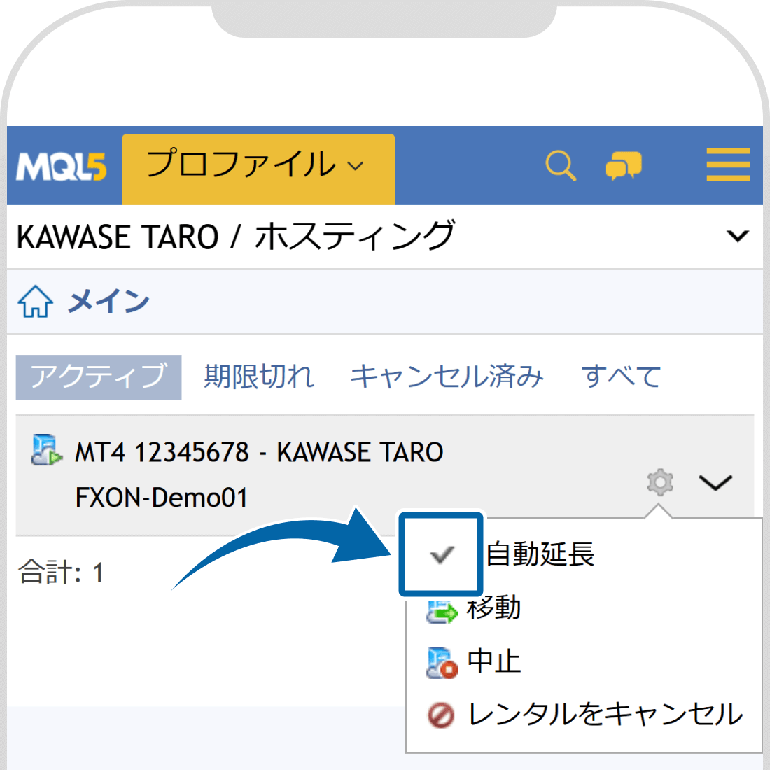 オプションを表示