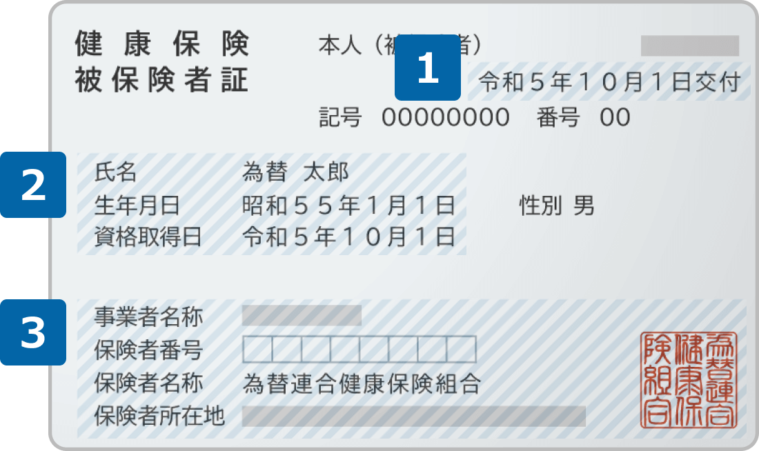 健康保険被保険者証（表）