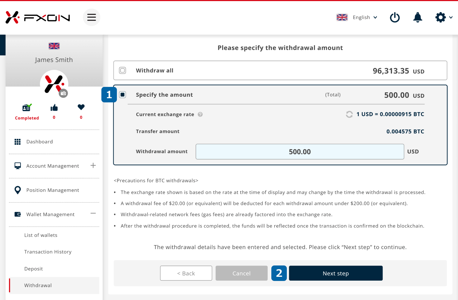 Withdrawing via Cryptocurrency (ii)