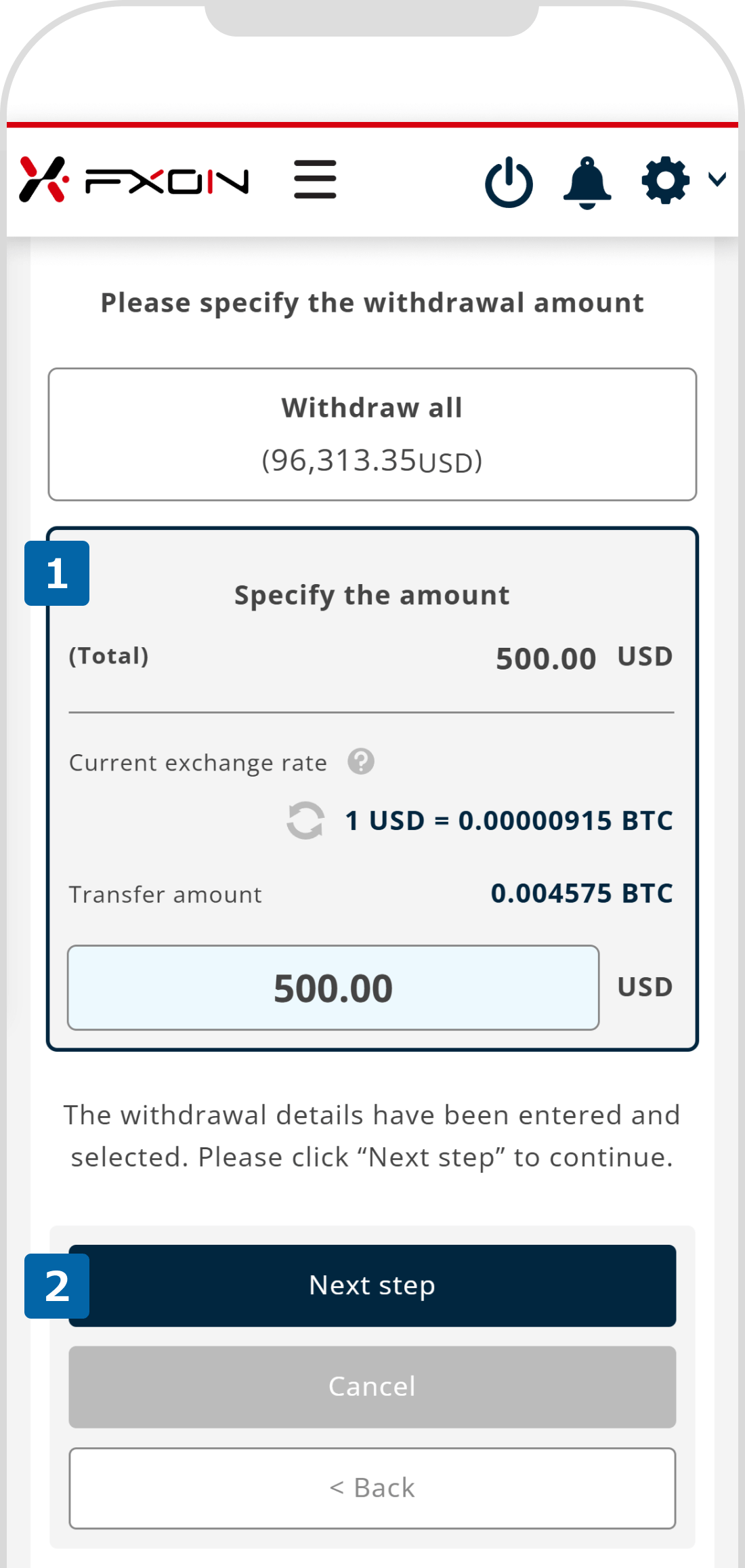 Withdrawing via Cryptocurrency (ii)