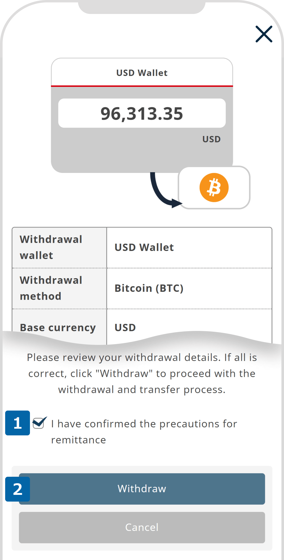 Withdrawing via Cryptocurrency (iii)