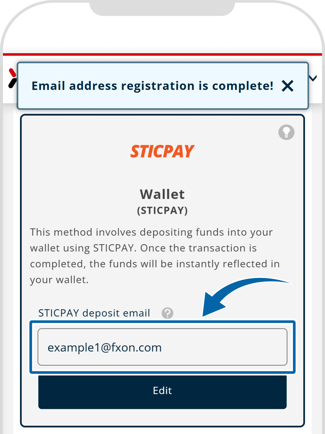 The completion message