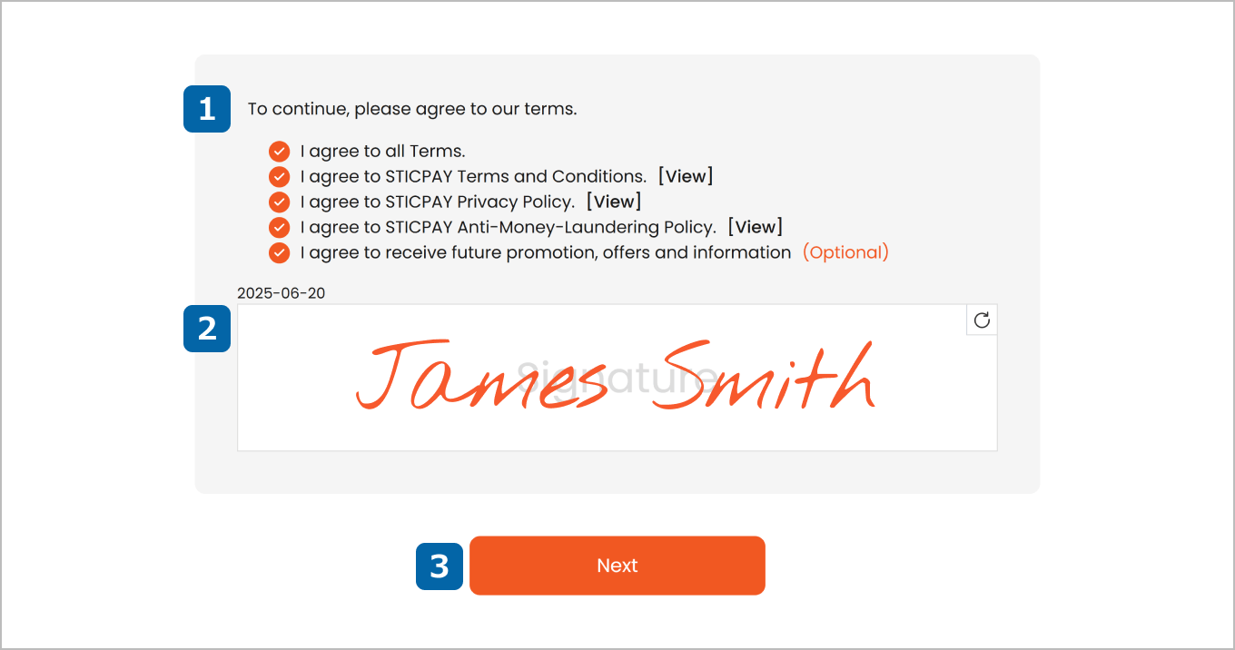 Review and Sign the Terms and Conditions
