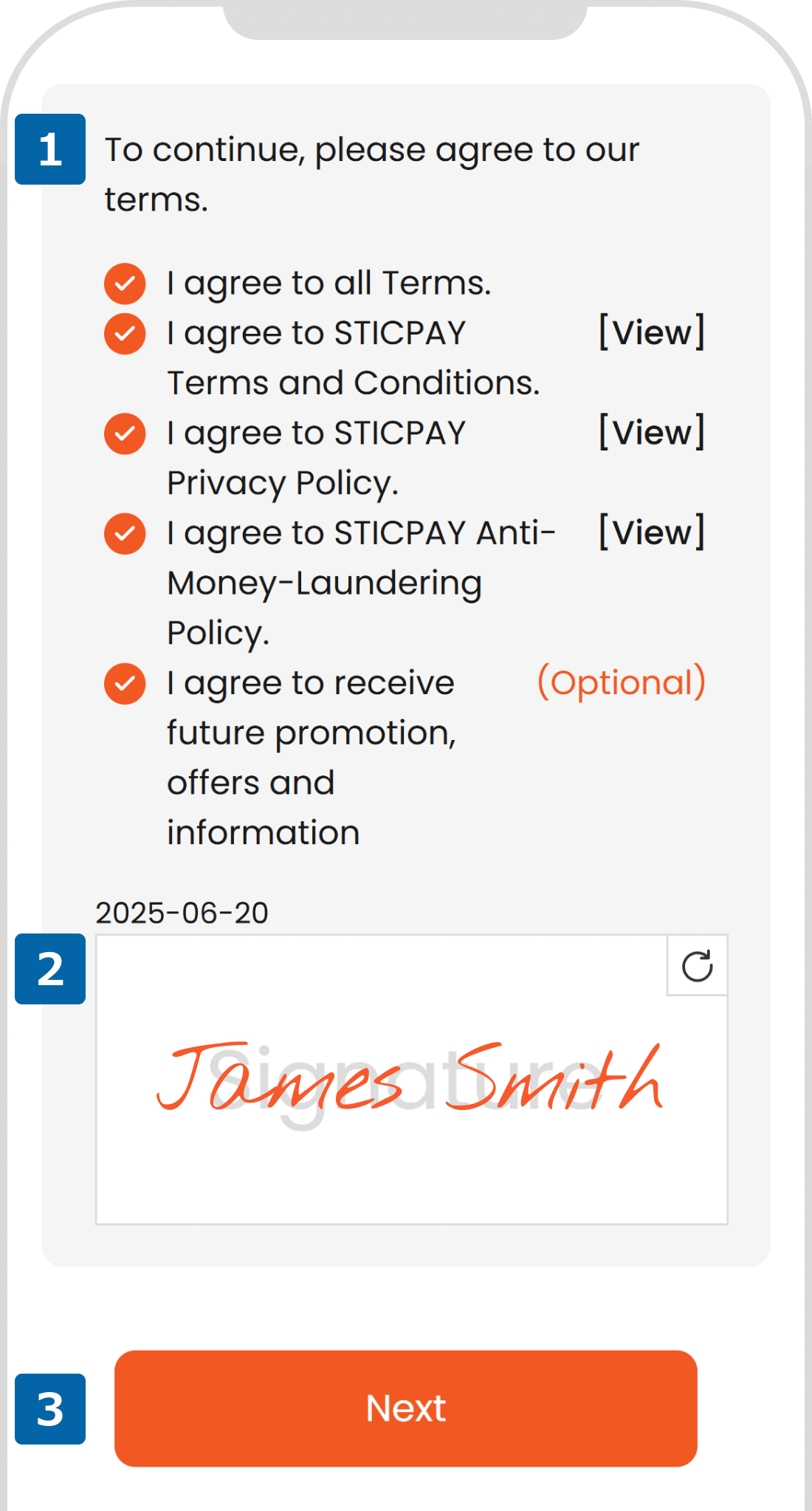 Review and Sign the Terms and Conditions