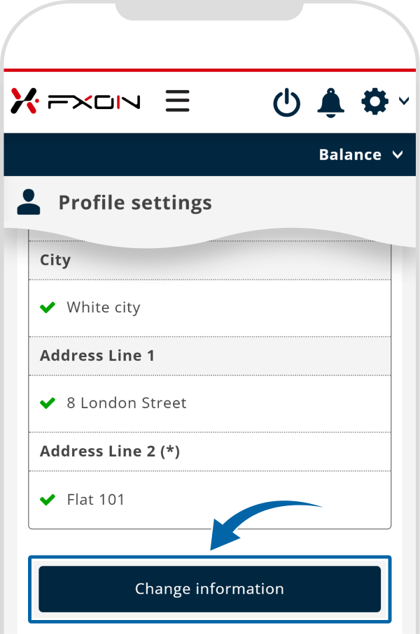 Profile Settings page