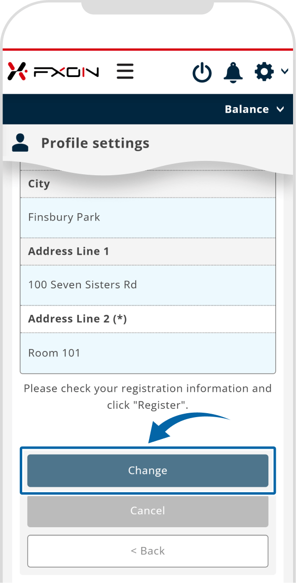 Confirm the new address details