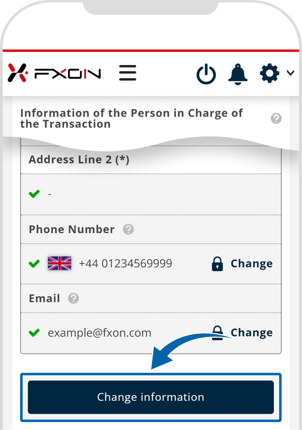 Address of person in charge