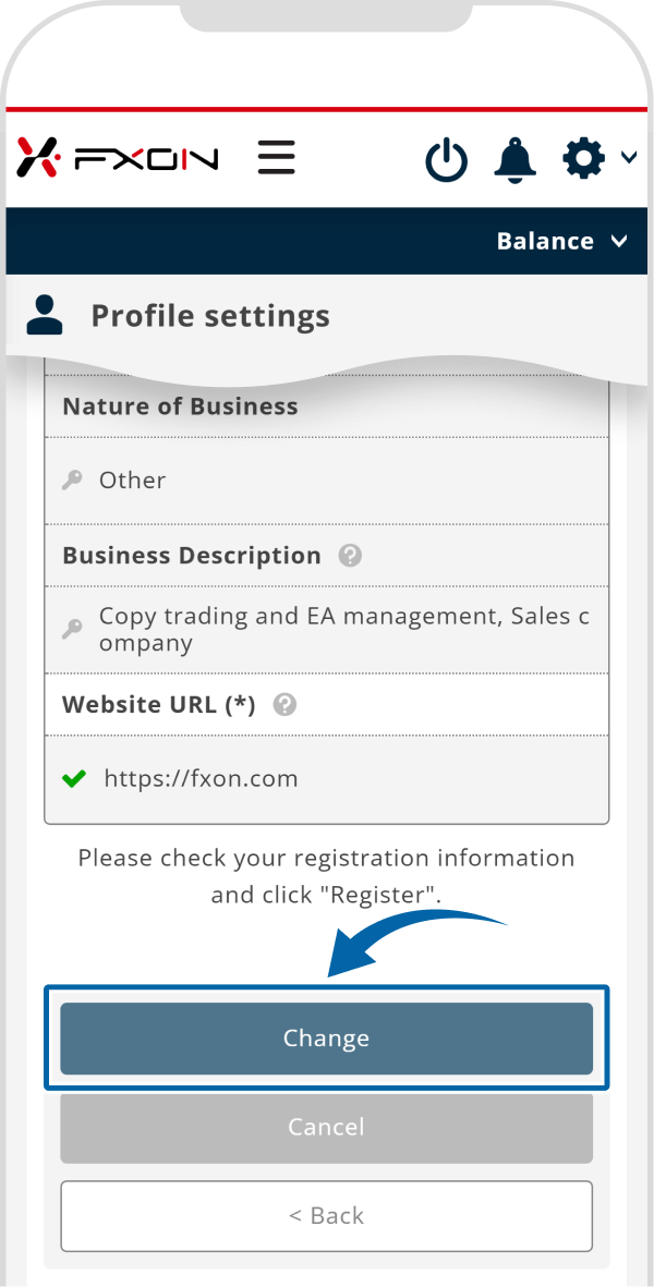 Confirmation of New Address Entry