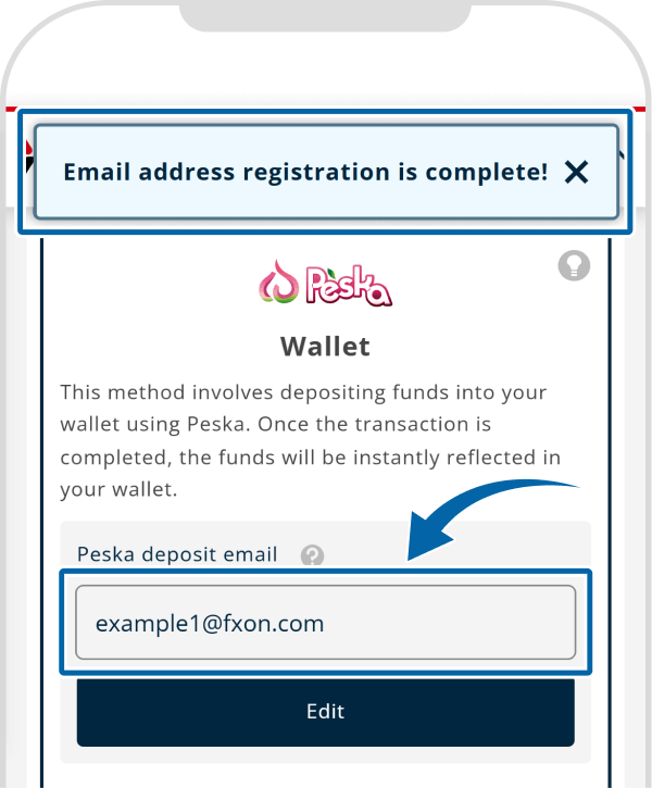 The completion message