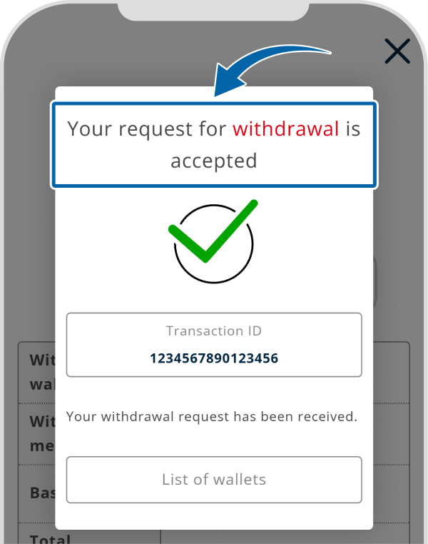 Withdrawal Request Completed