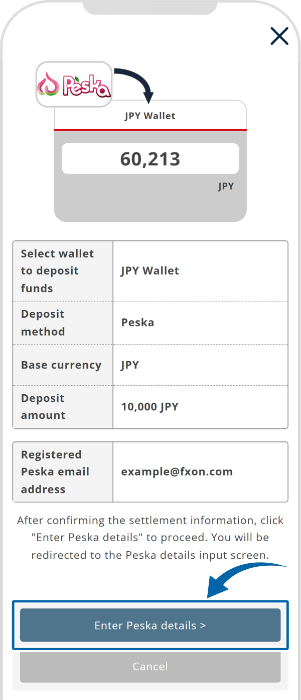 Deposit via Peska (ii)