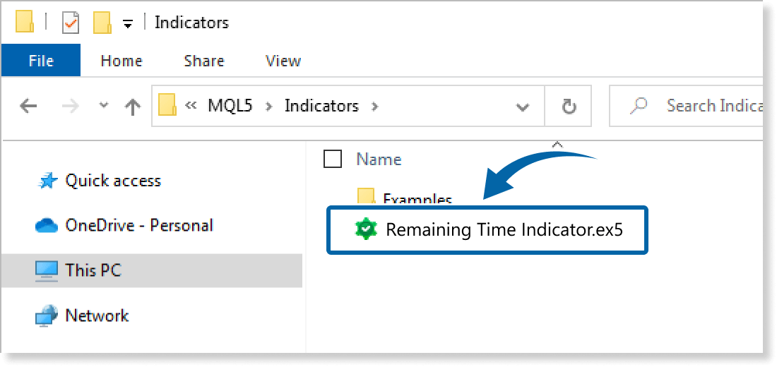 Save the indicator