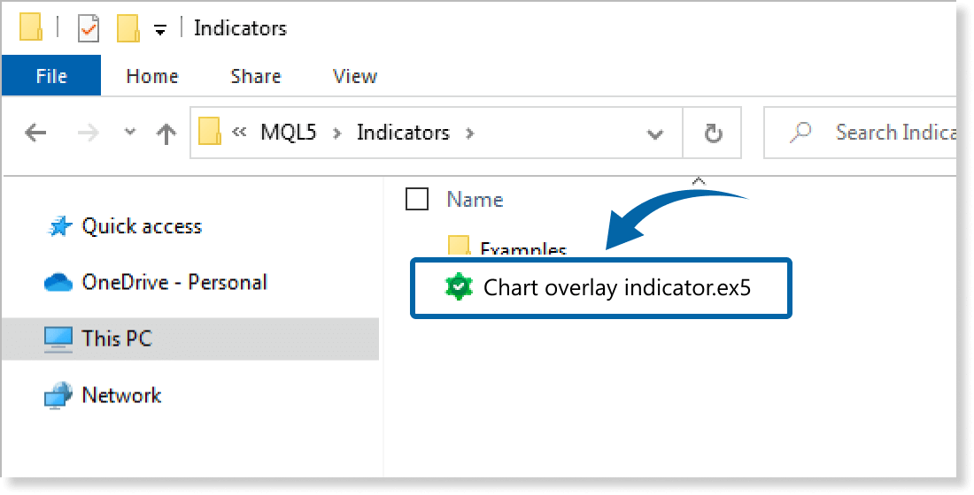 Add the indicator