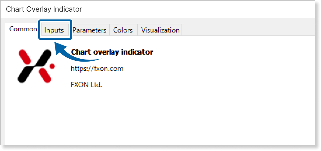 Indicator’s Common tab