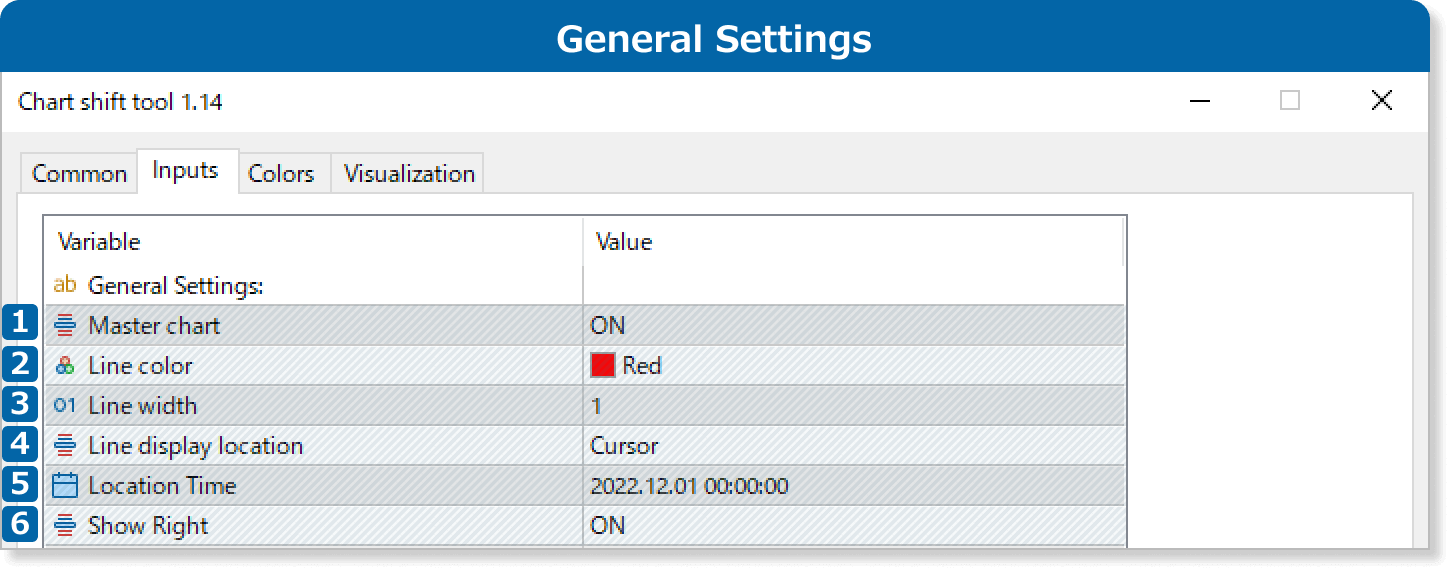 General settings