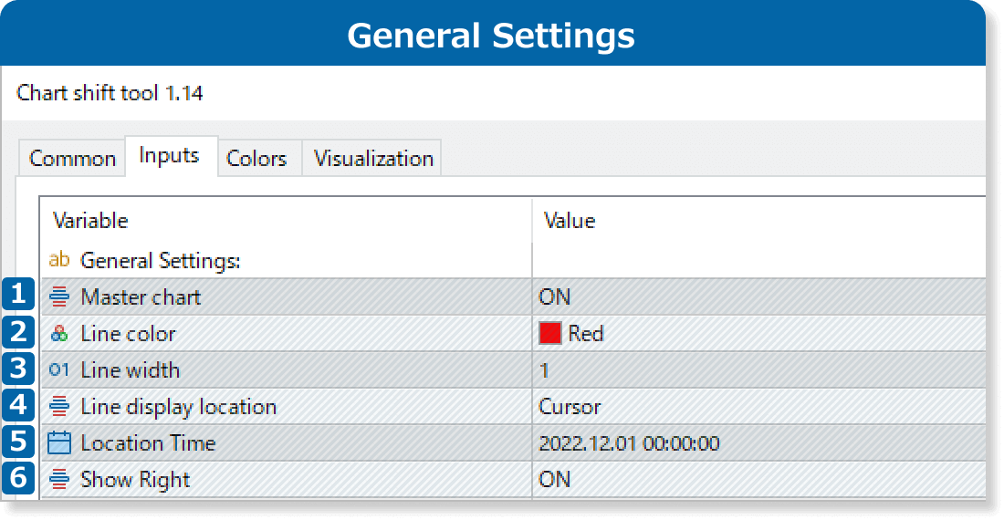 General settings