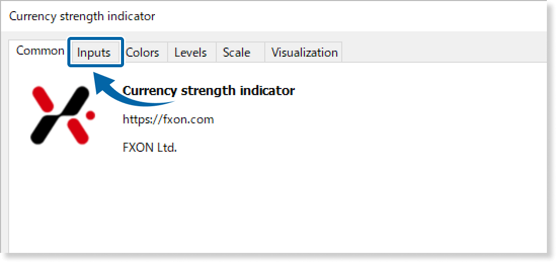 open the Inputs tab