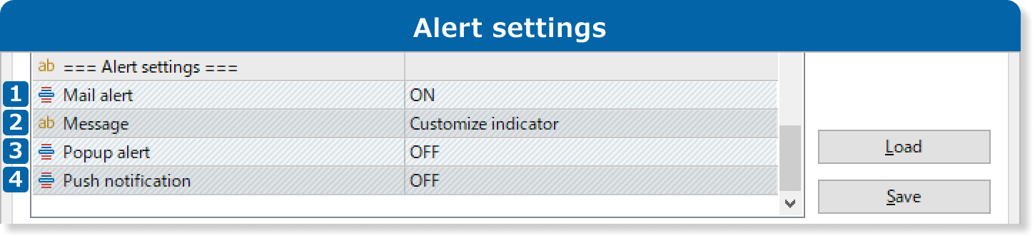 Alert settings