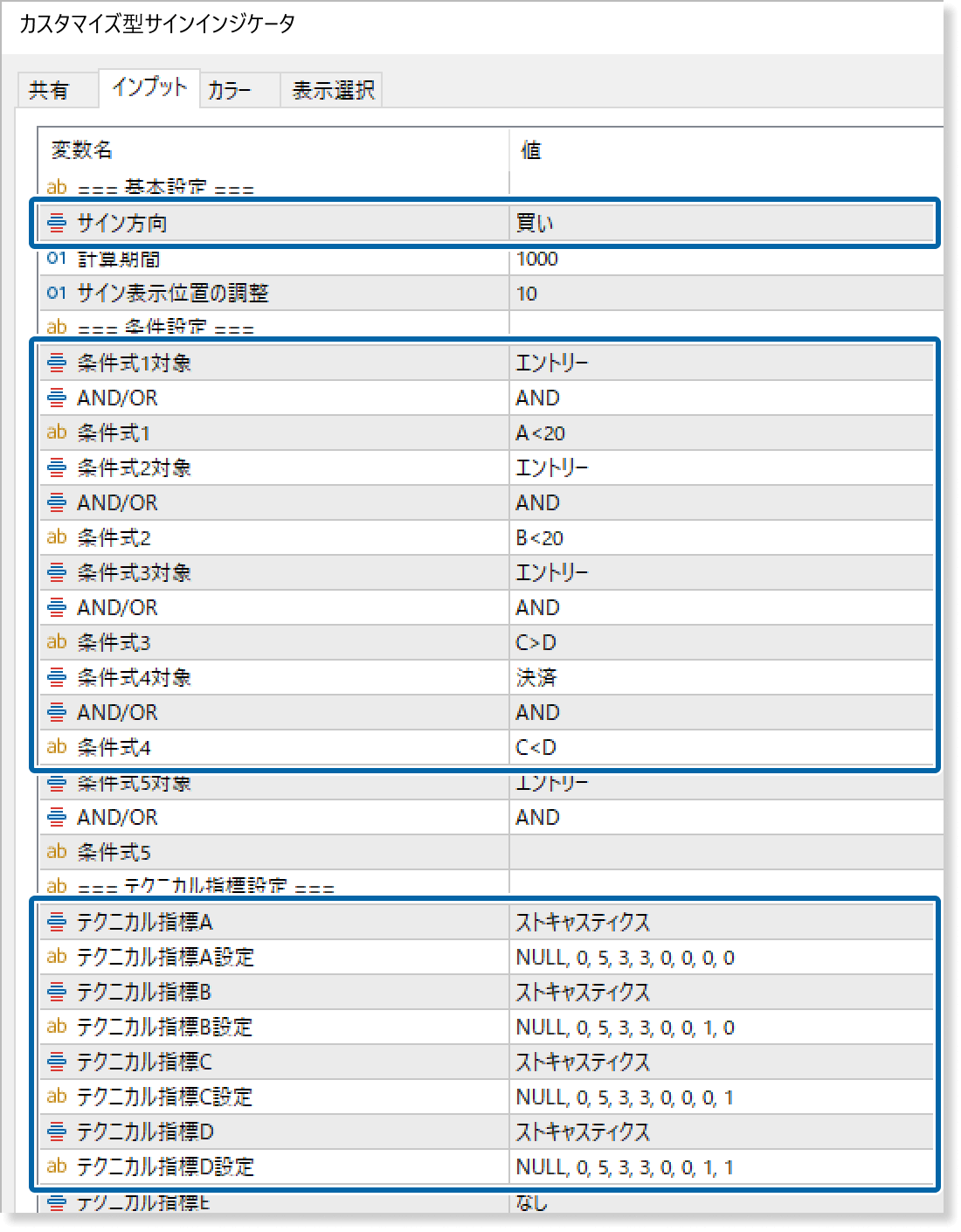 ストキャスティクスの設定