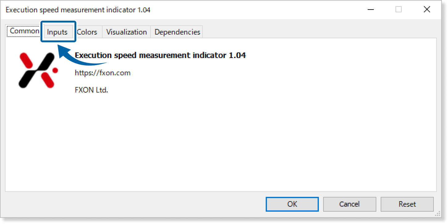 Open the "Inputs" tab