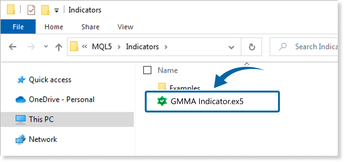 Save the indicator