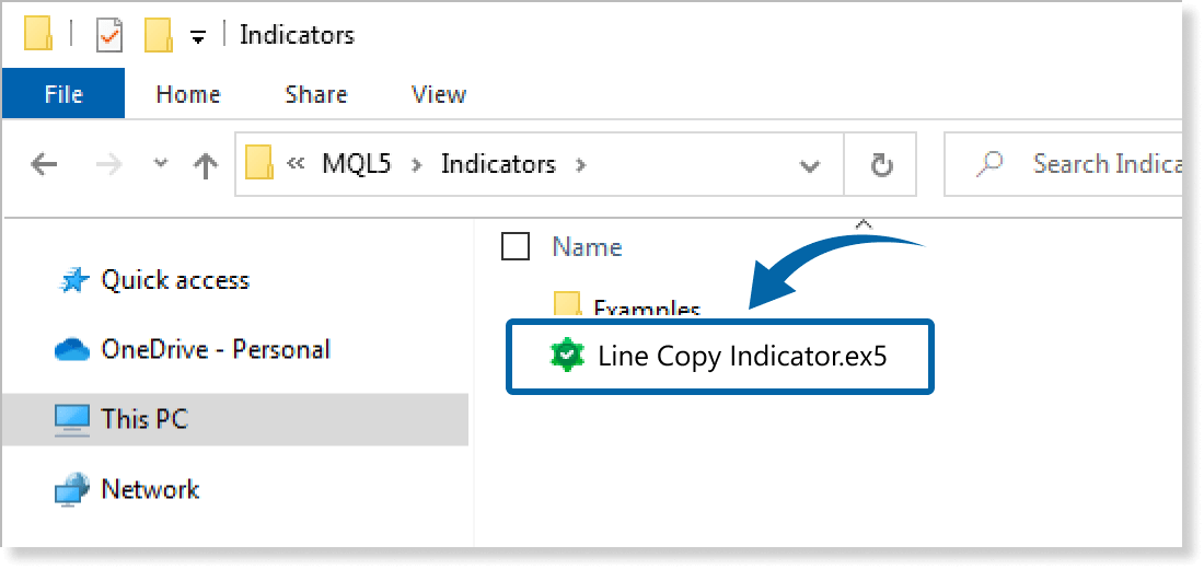Save the indicator