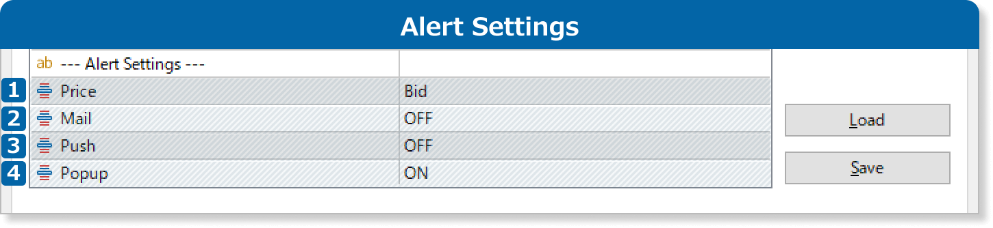 Alert settings