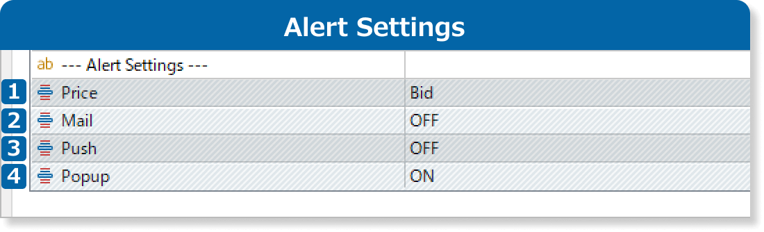 Alert settings
