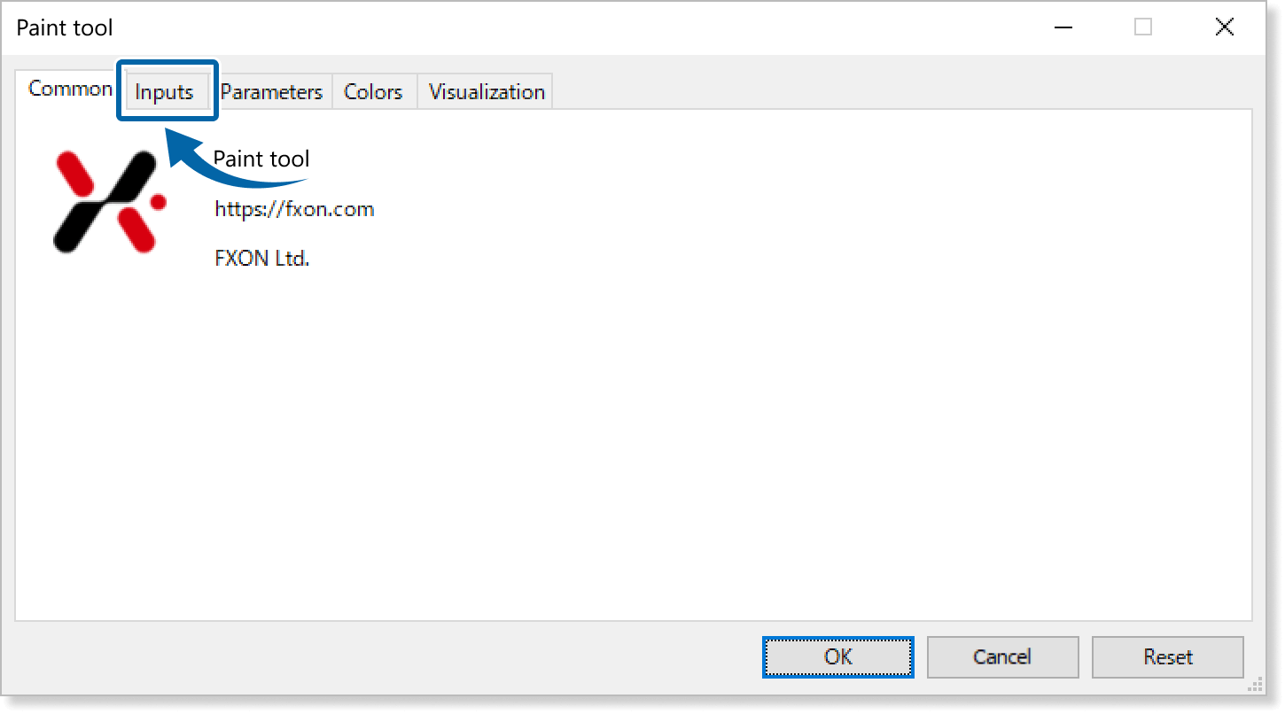 open the Inputs tab