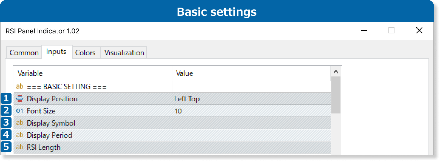 Basic settings