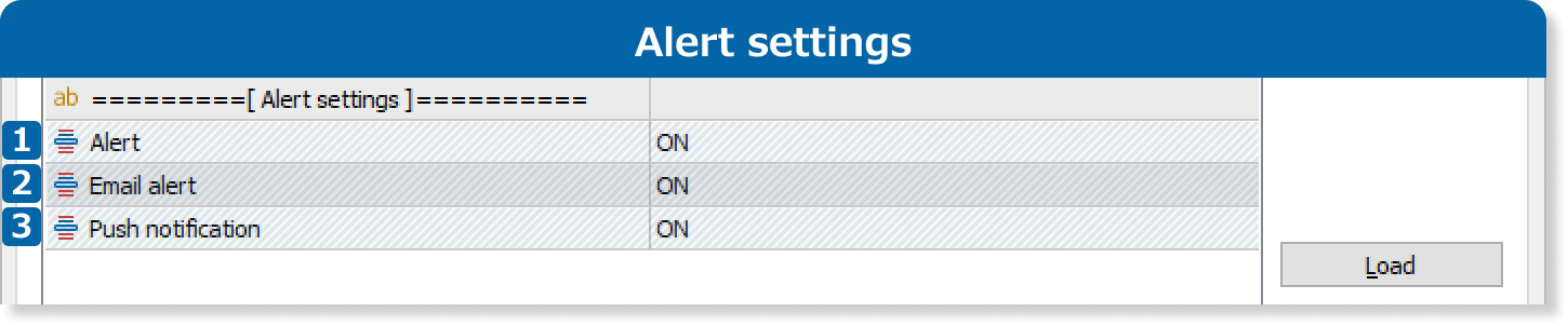 Alert settings