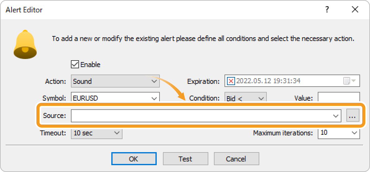 Select the type of the sound