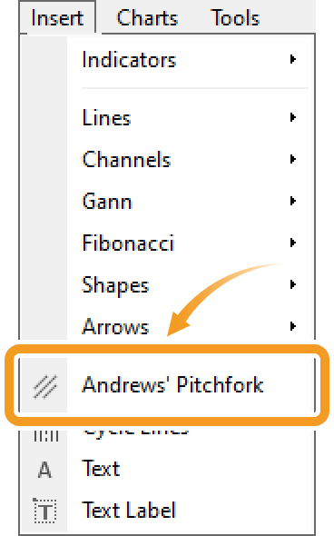 Select Andrews Pitchfork from the menu